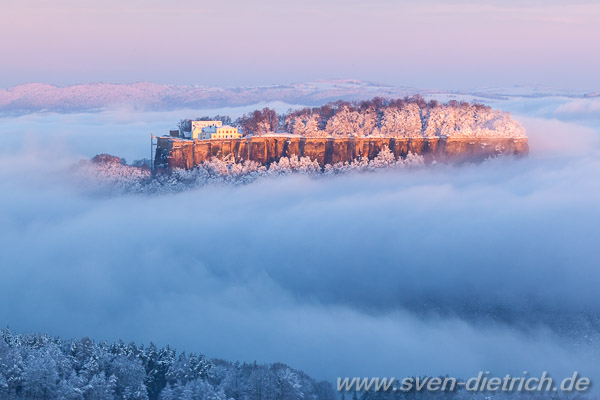 Festung Knigstein in der Morgensonne