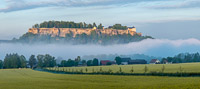 Festung Königstein im Morgennebel